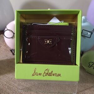 NWT Sam Edelman Burgundy Card Case